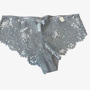 Etam Womens Success Floral Lace Sexy Shortie Panties Underwear Gray Small‎ NWT